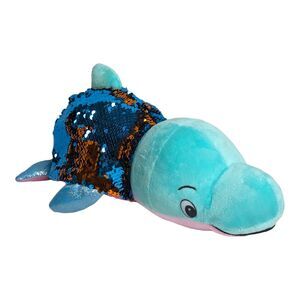 Flip A Zoo Reversible Plush Stuffed Animal Danica Dolphin Blushes Seal Sequin